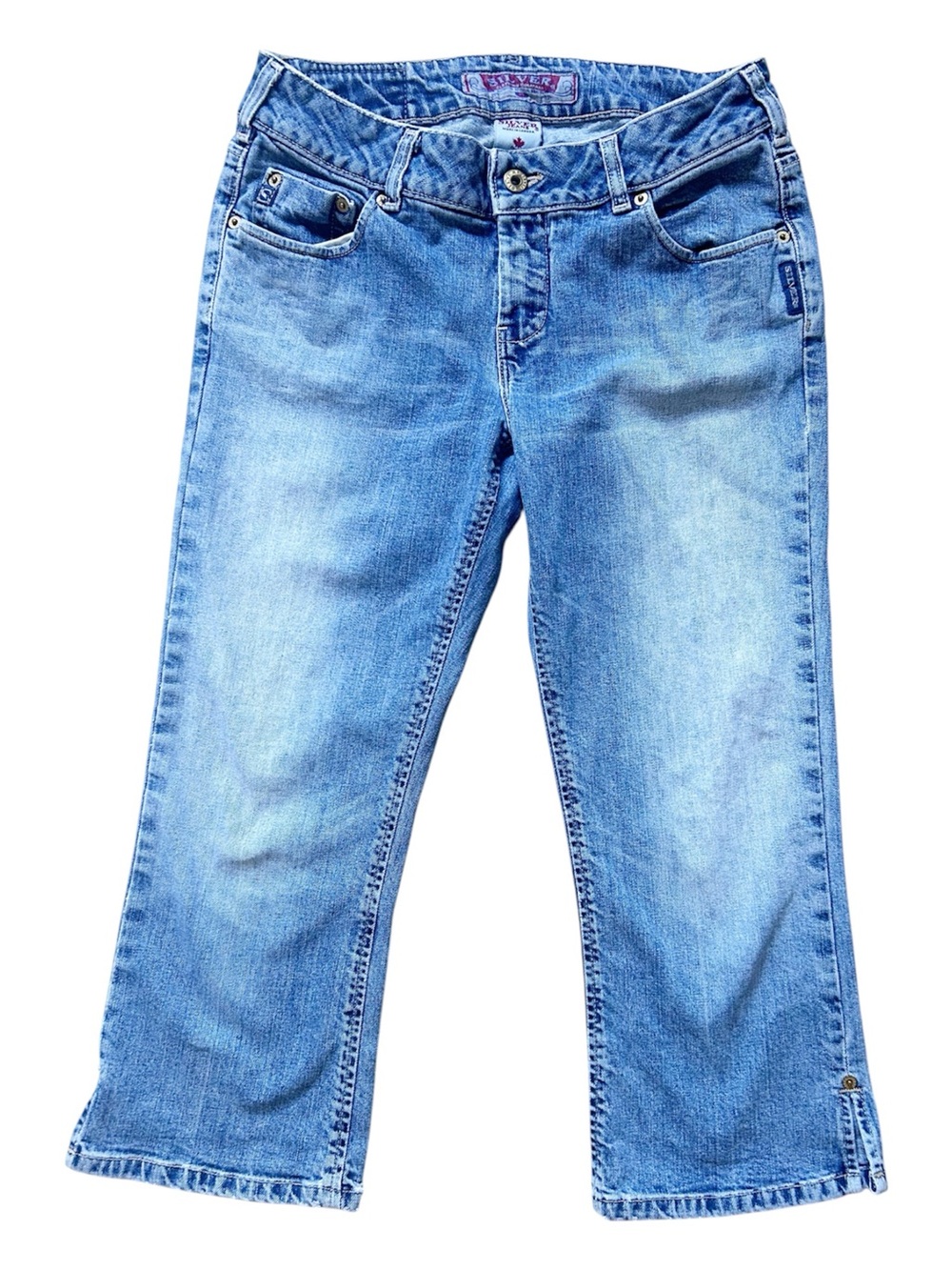Early 2000’s Silver Jeans Light Blue Cropped Straight-Leg Capris Minimal Stretch